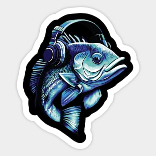 Bass Beats Underwater Sticker